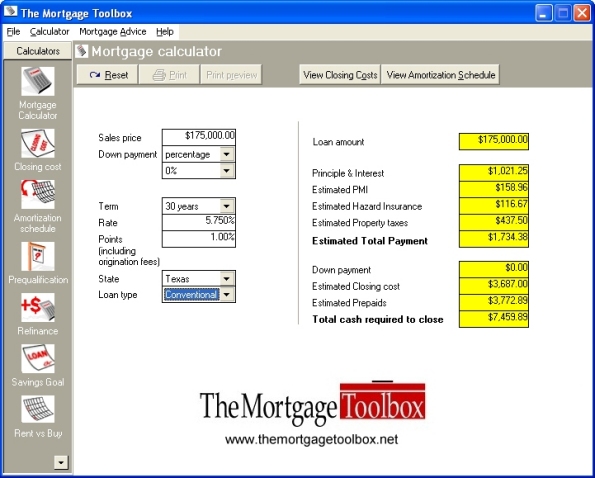 The Mortgage Toolbox Screenshot