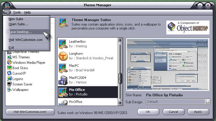 Theme Manager Screenshot