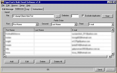 TigerTom Bulk Email Software Screenshot