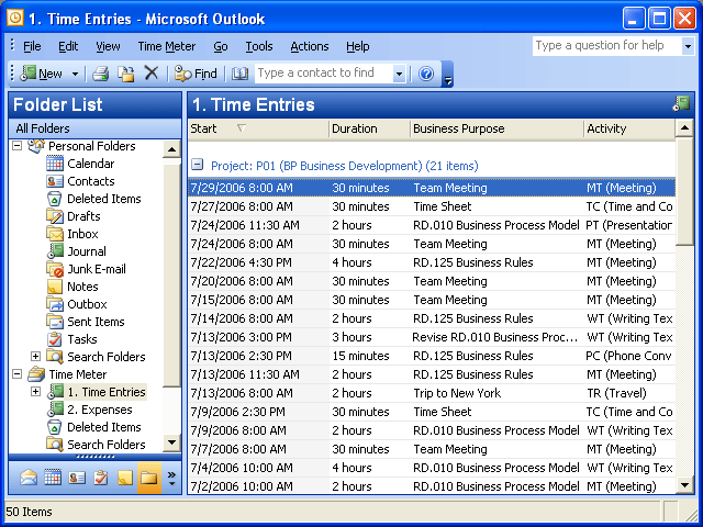 Time Meter for MS Outlook Screenshot