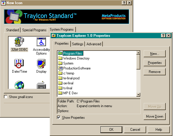 TrayIcon Standard Screenshot