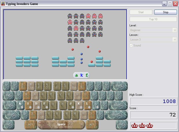 Typing Invaders - Free Typing Game Screenshot