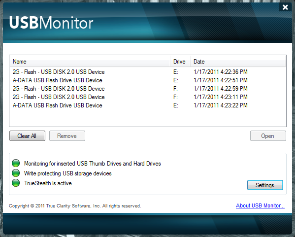 USB Monitor Screenshot