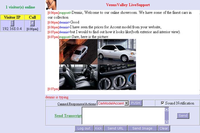 VenusValley Live Support Screenshot