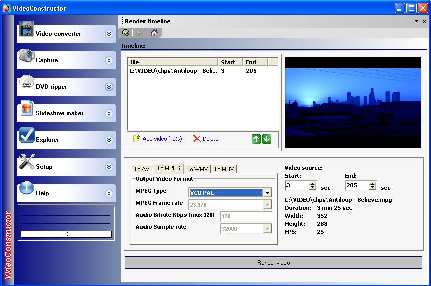 VideoConstructor Screenshot
