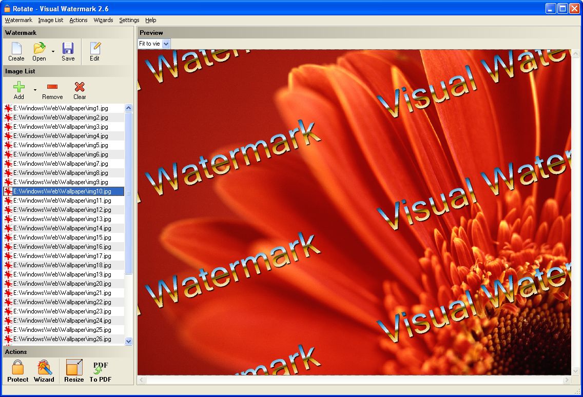 Visual Watermark Software - Photo Watermarking Software Screenshot