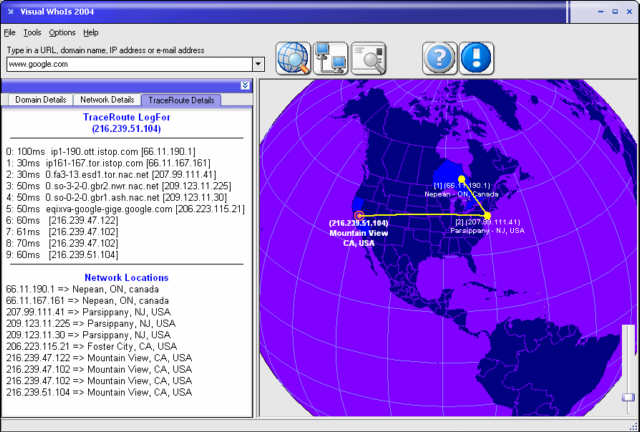 Visual WhoIs 2004 Screenshot
