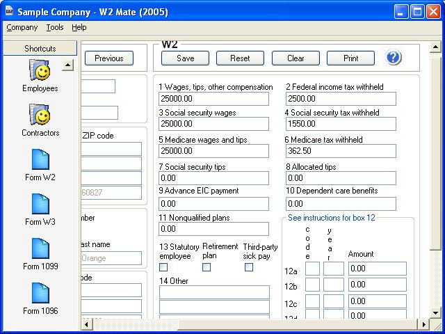 W2 Mate-W2 1099 Software Screenshot