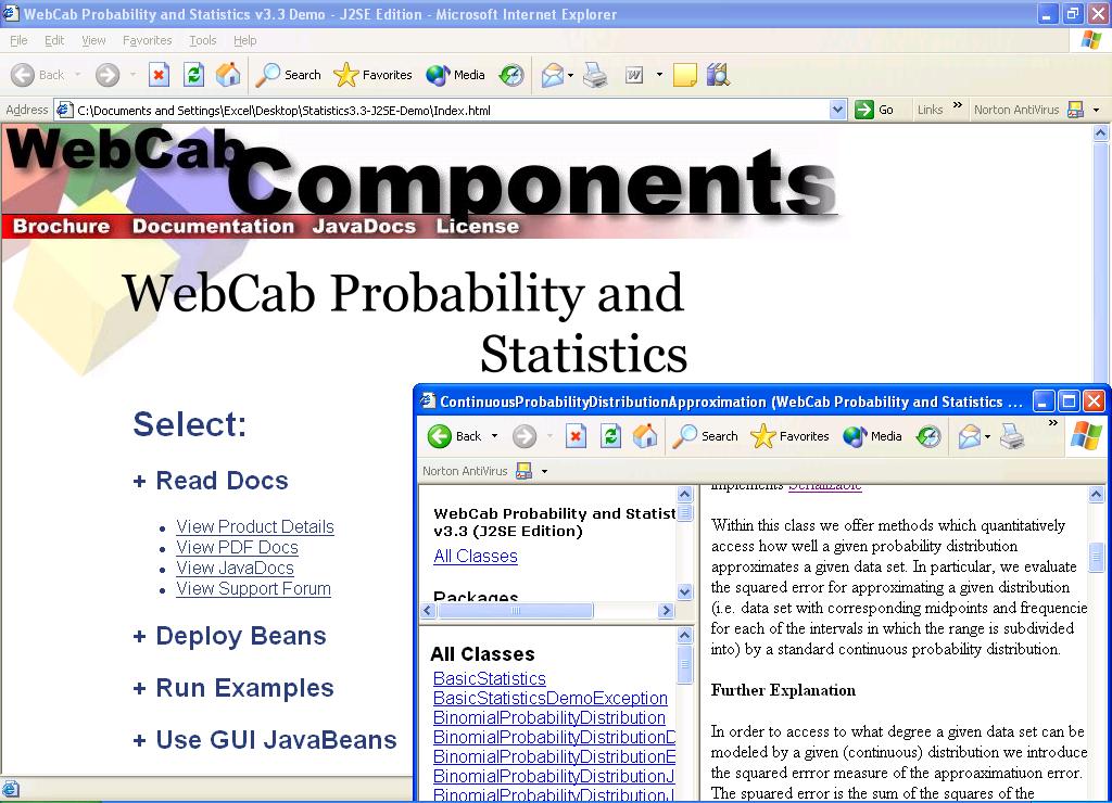 WebCab Probability and Stat (J2SE Ed.) Screenshot