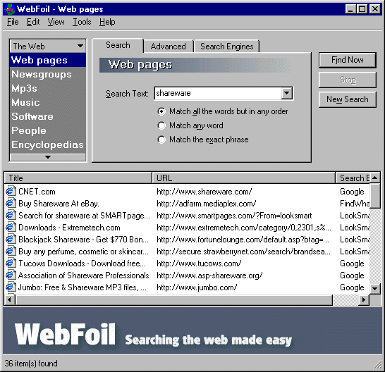 WebFoil Screenshot