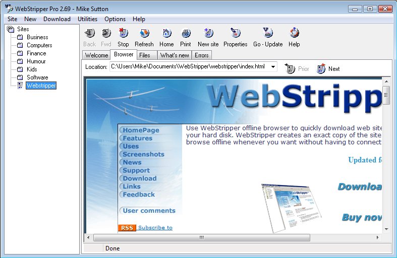 WebStripper Screenshot