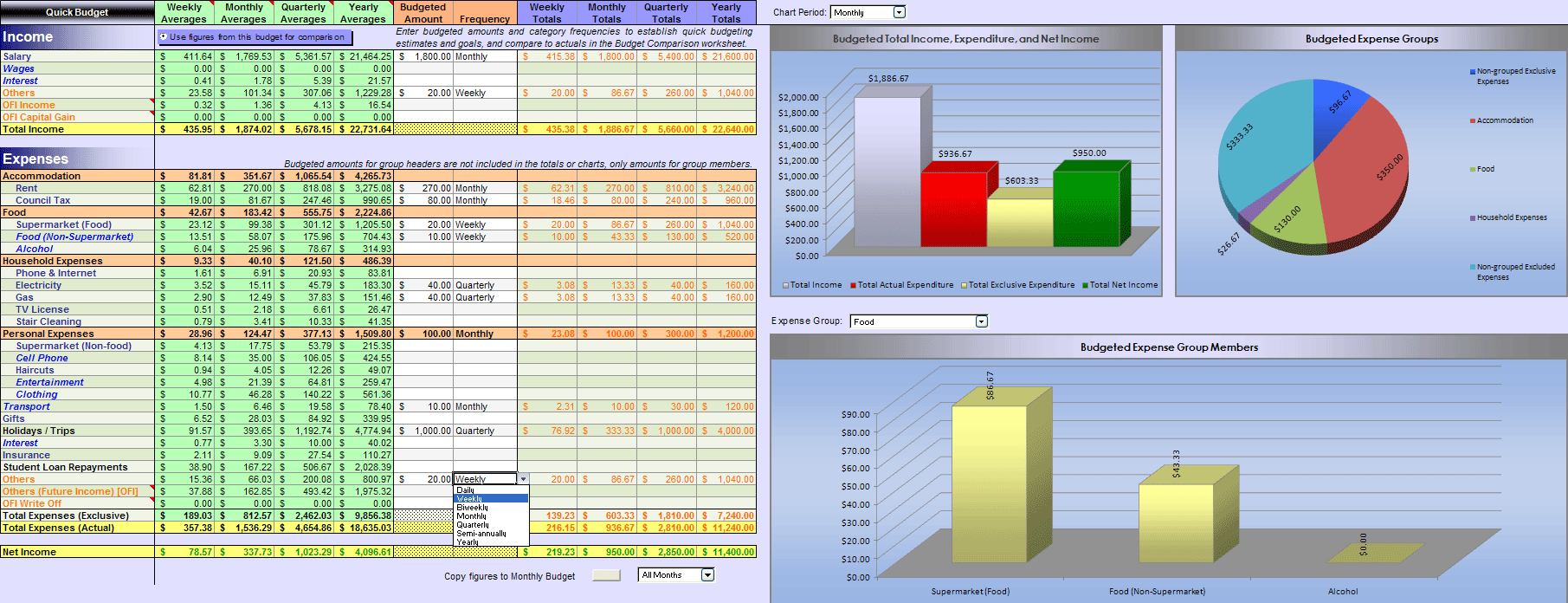 What's In My Piggybank? (Excel XP, 2003) Screenshot
