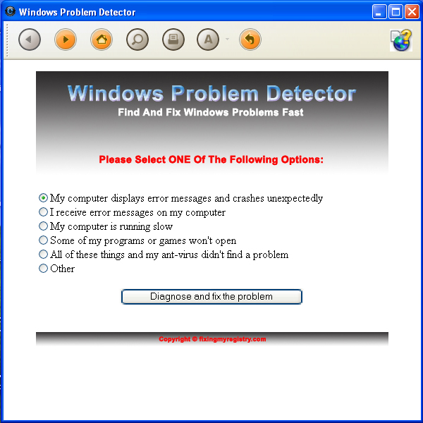 Windows Problem Screenshot