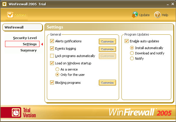 WinFirewall 2005 Screenshot