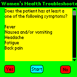 Women's Health Troubleshooter for Palm Screenshot