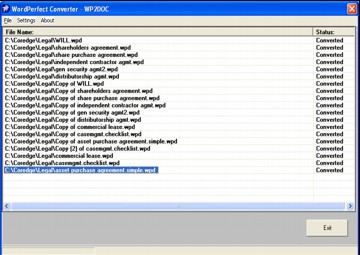 WordPerfect Converter - WP2DOC Screenshot