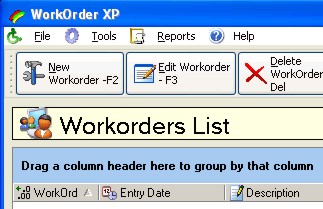 WorkOrder XP Screenshot