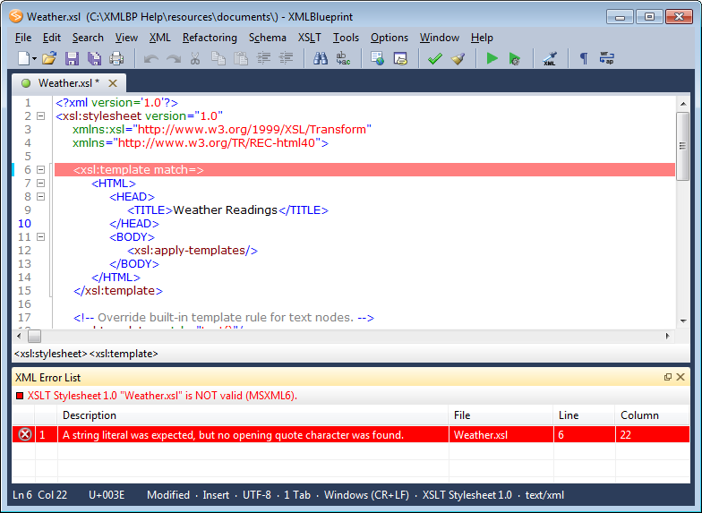 XMLBlueprint XML Editor Screenshot
