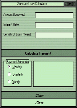 Zenwaw Loan Calculator Screenshot