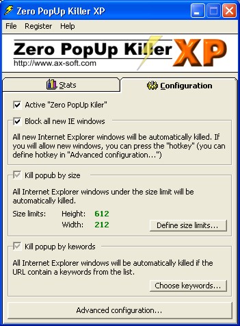 Zero PopUp Killer XP Screenshot