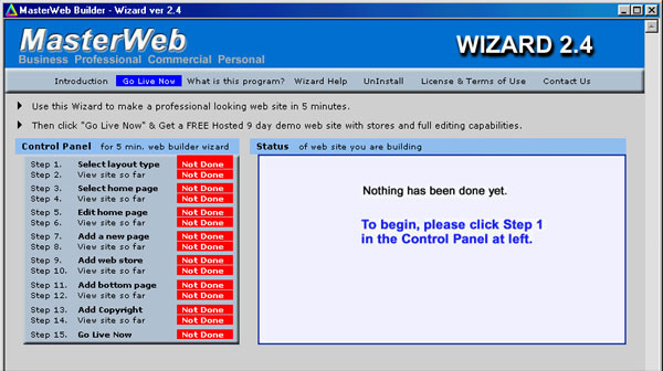 ! Masterweb Wizard Screenshot
