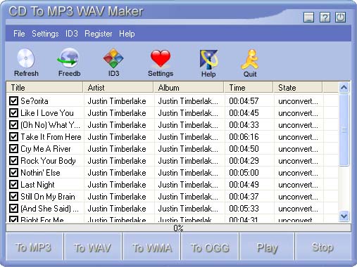 #1 CD to MP3 WAV Maker Screenshot