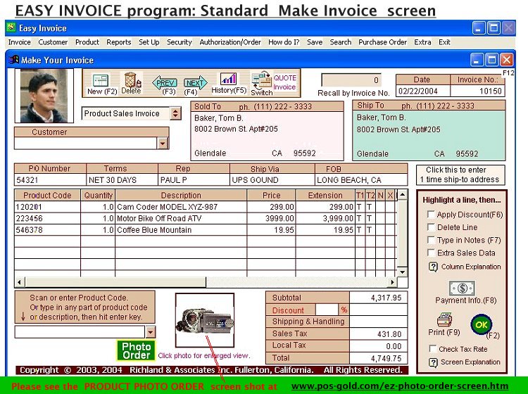 #1 Easy Invoice Program - Free Download Screenshot