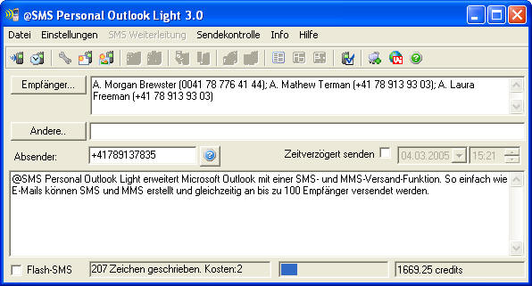 @SMS personal Outlook Light Screenshot