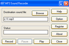007 MP3 Sound Recorder Screenshot