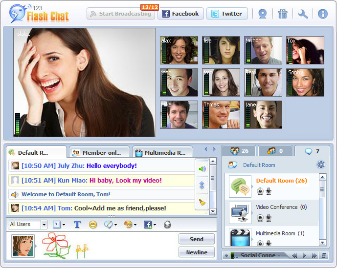 123 Flash Chat Server Software Screenshot