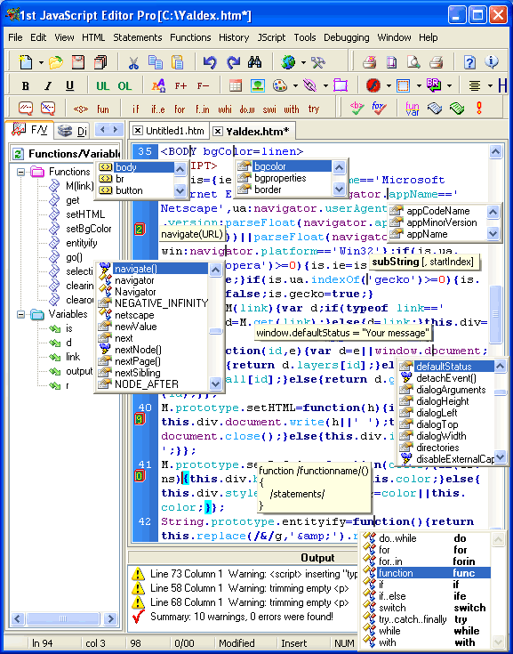 1st JavaScript Editor Pro Screenshot
