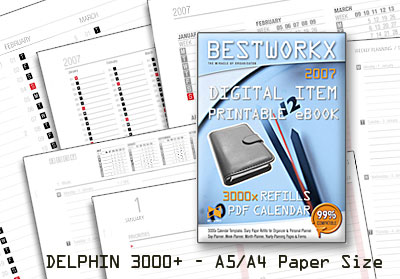 3000+ Calendar 2007 Templates A5 Paper Screenshot