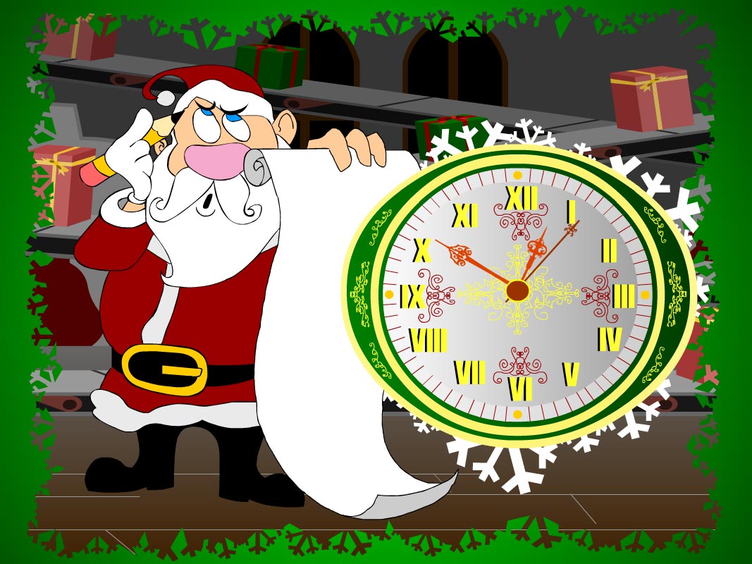 7art Santa Claus Clock ScreenSaver Screenshot