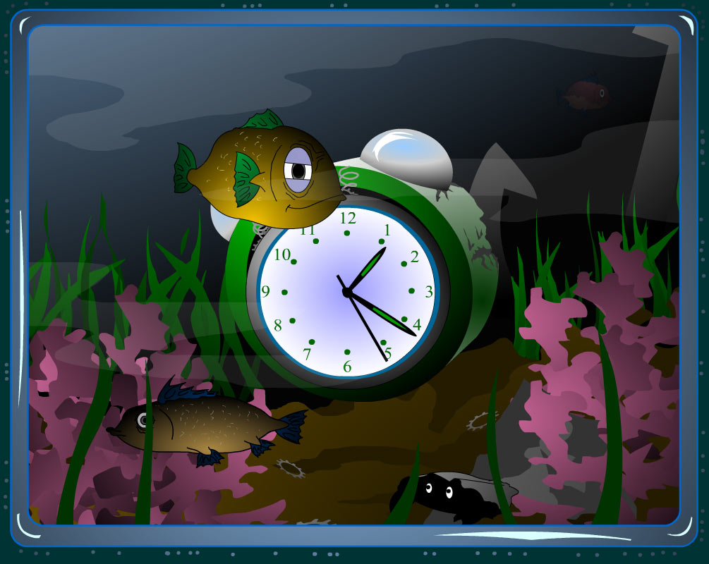 7art Underwater Clock ScreenSaver Screenshot