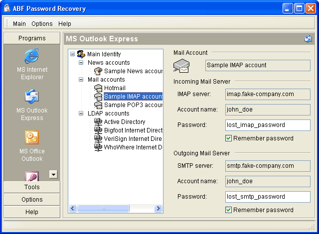 ABF Password Recovery Screenshot