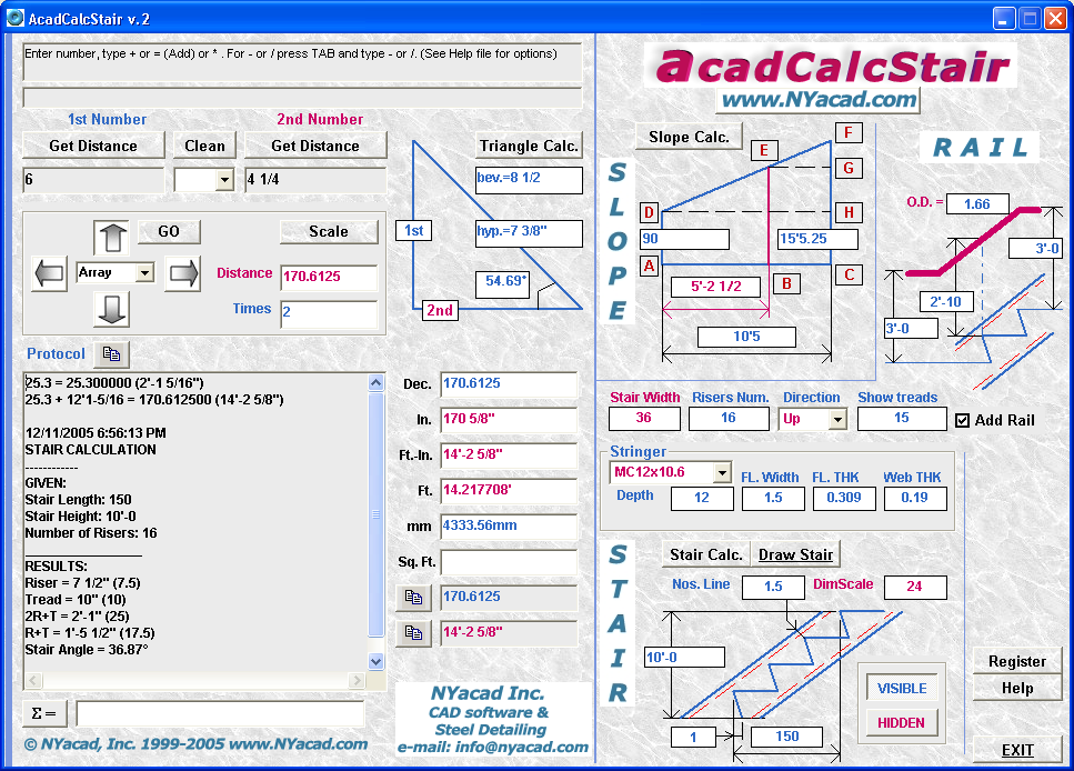 AcadCalcStair Screenshot