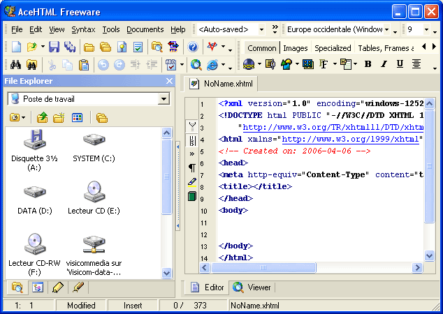 AceHTML Freeware Screenshot