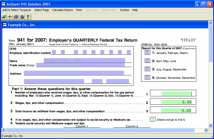 AcQuest 941 Solution 2007 Screenshot