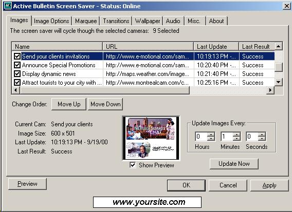 Active Bulletin Screen Saver Screenshot
