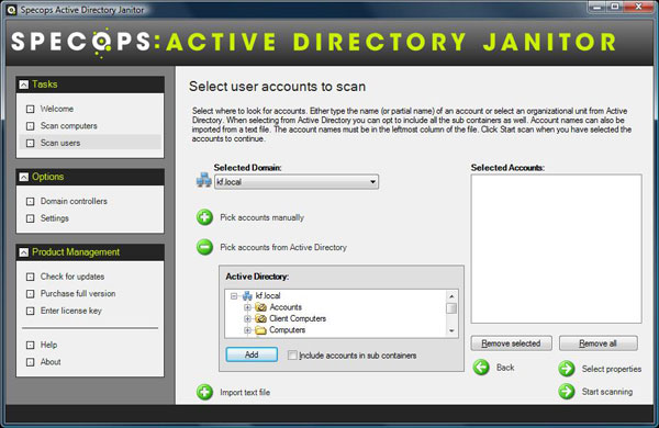 Active Directory Janitor Screenshot