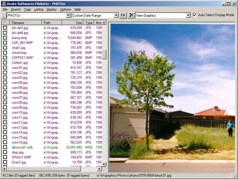 Acute Softwares Filelist Screenshot