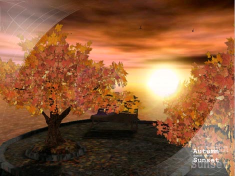 AD Autumn Sunset - Animated 3D Wallpaper Screenshot