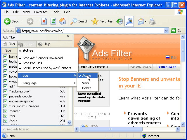 Ads Filter Screenshot