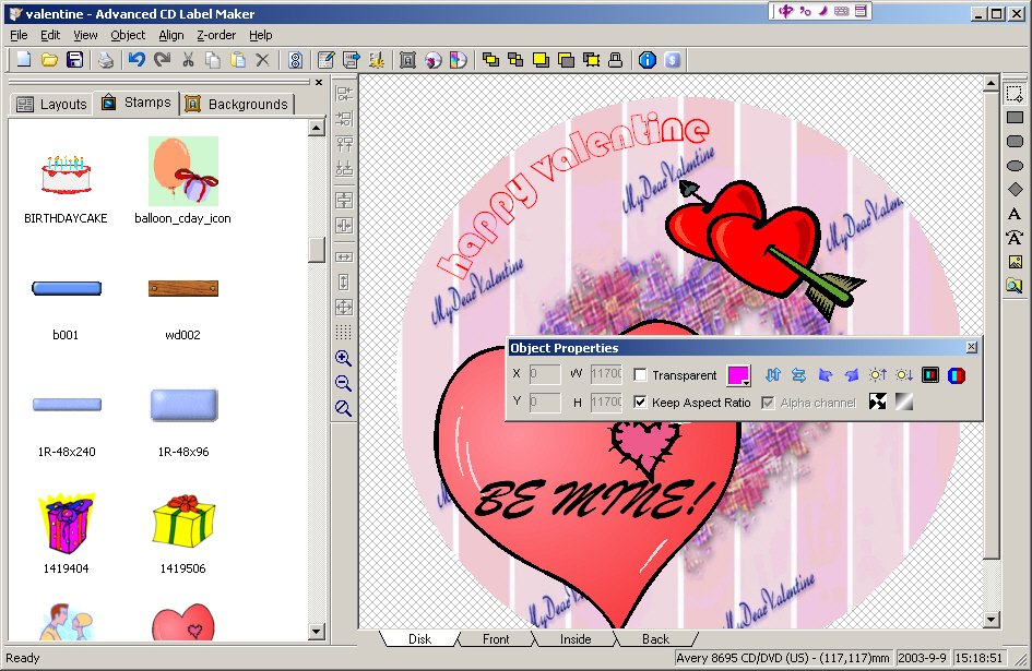 Advanced CD Label Maker Screenshot