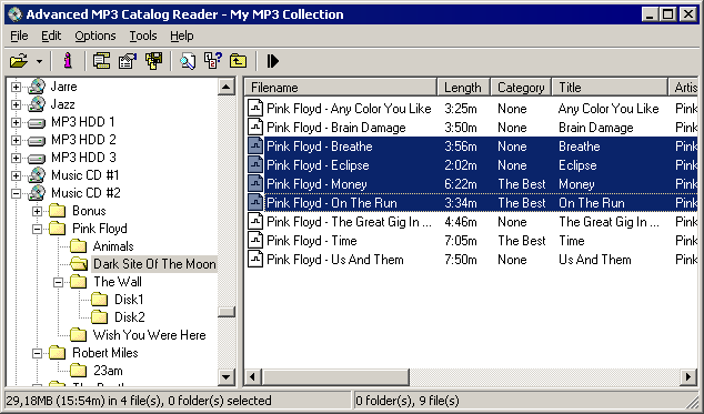 Advanced MP3 Catalog Reader Screenshot