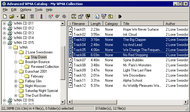 Advanced WMA Catalog Screenshot
