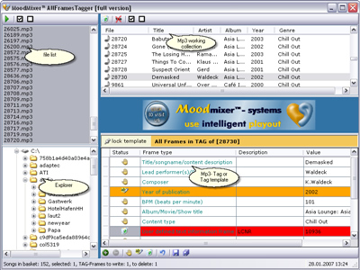AllFrames MP3 Tagger Screenshot