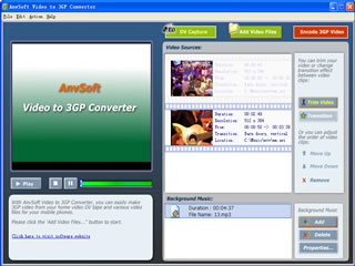 AnvSoft Video to 3GP Converter Screenshot