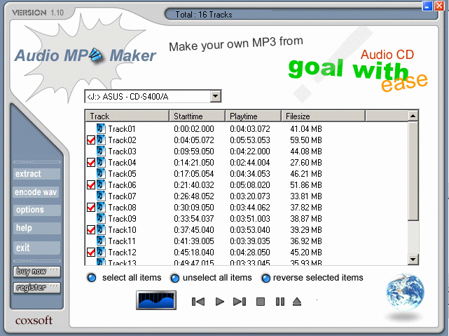Audio CD to MP3 Maker Screenshot