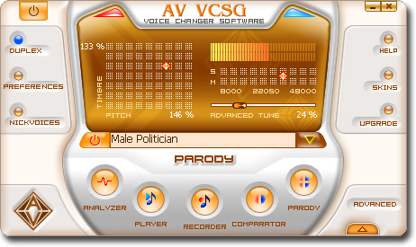AV Voice Changer Software Gold Edition Screenshot